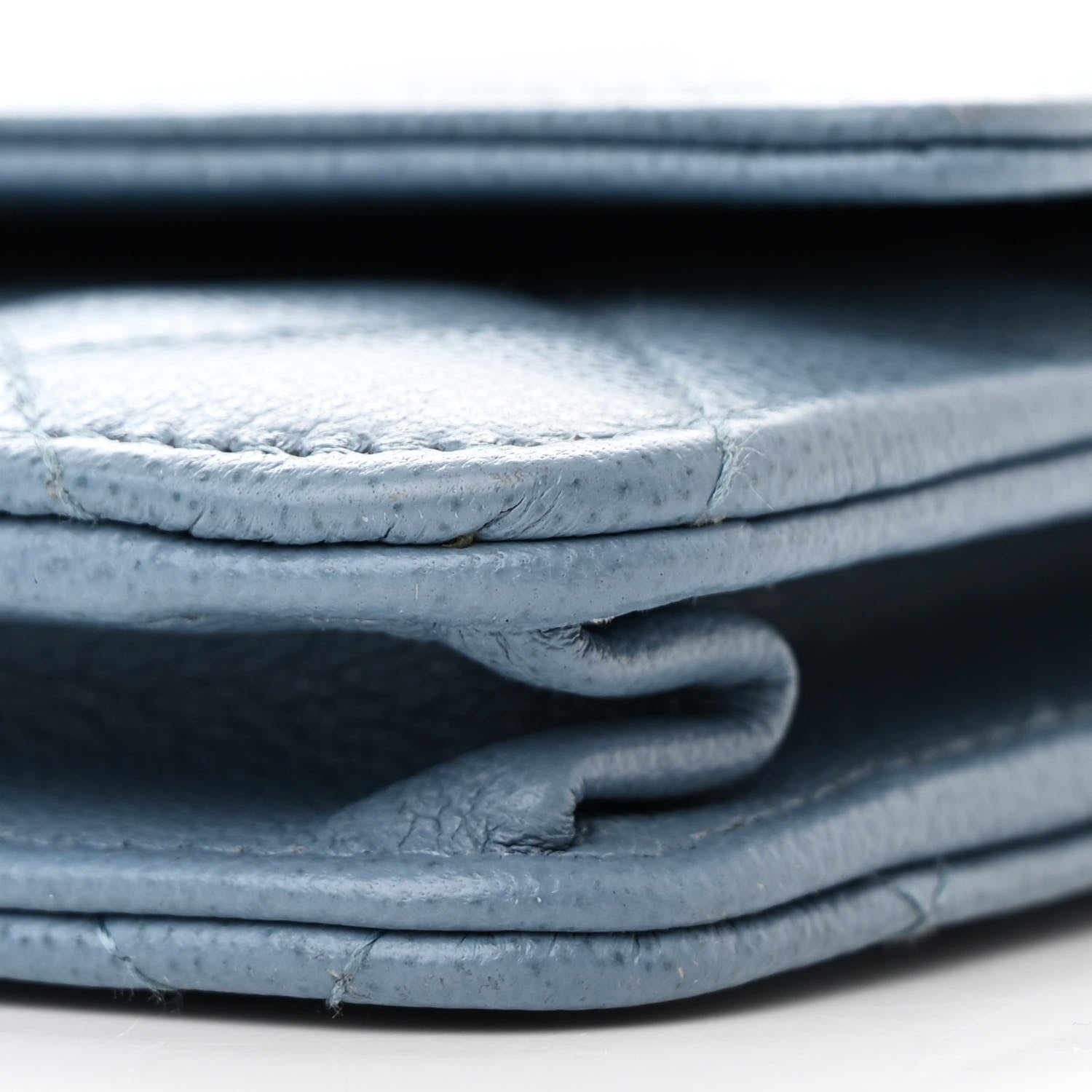 Chanel Grained Calfskin Quilted CC Box Wallet On Chain WOC Blue 11 of 14