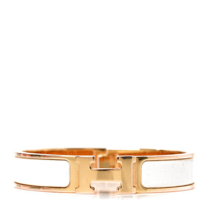 Hermes Enamel Narrow Clic Clac H Bracelet PM White 1 of 5