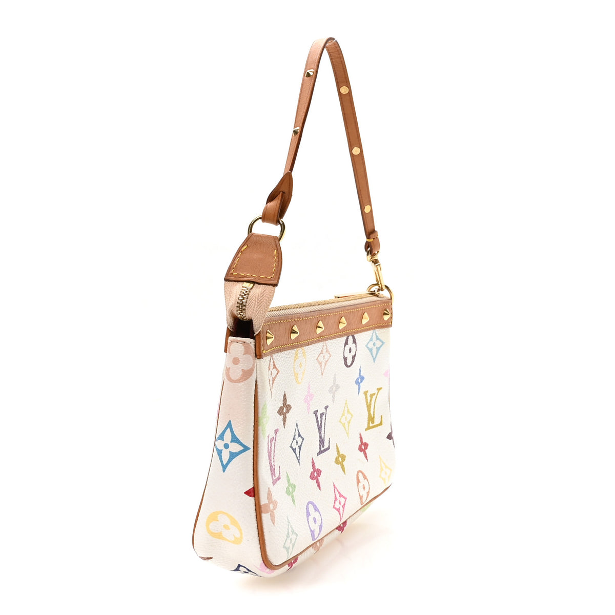 Louis Vuitton Monogram Multicolor Pochette Accessories White 3 of 10