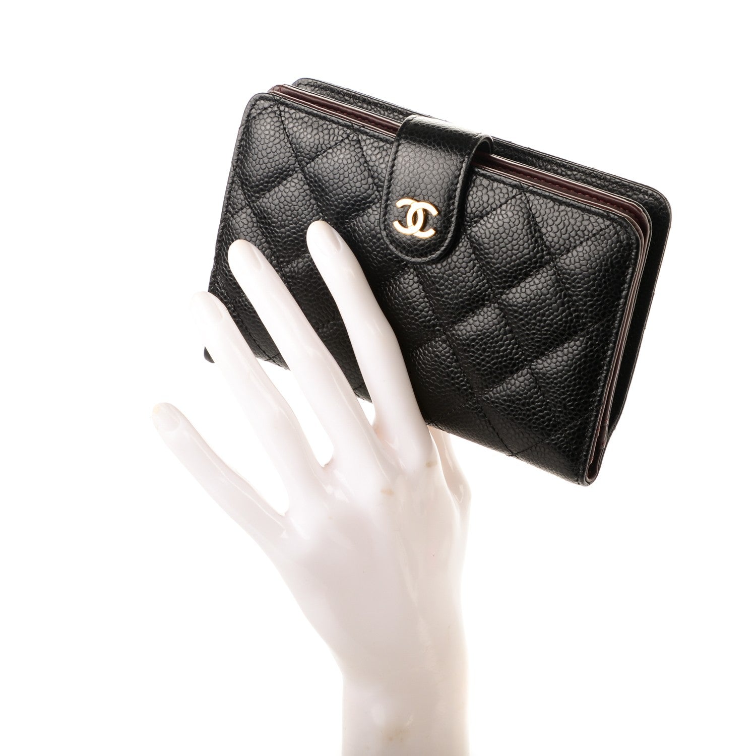 Chanel Caviar Quilted Zipped Pocket Wallet Black 2 of 16