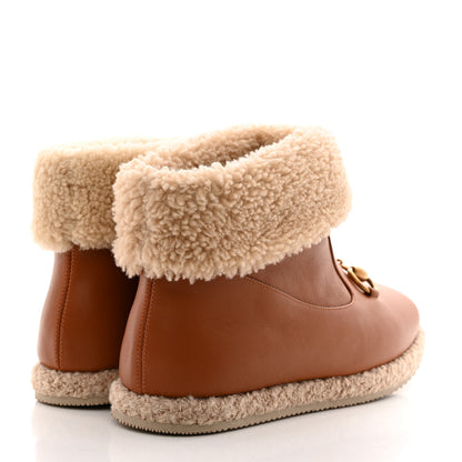 Gucci Calfskin Wool Womens Fria Horsebit Ankle Boots New 37 Caramel Butterscotch 4 of 9