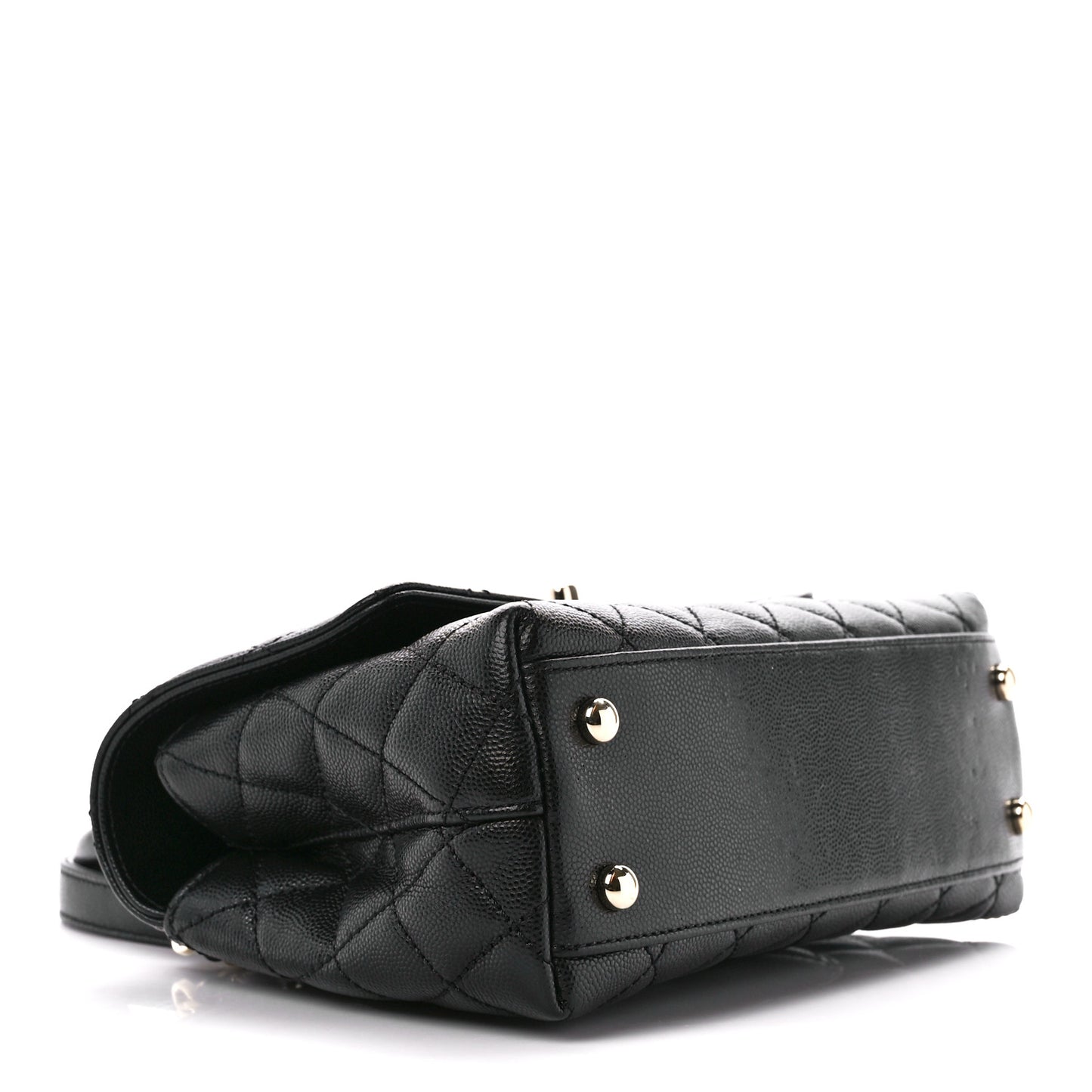 Caviar Quilted Mini Coco Handle Flap Black