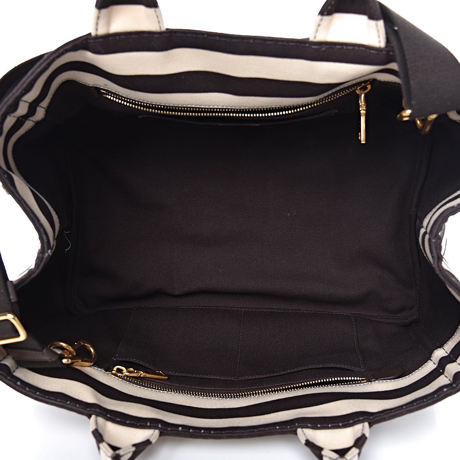 Prada Canapa Striped Logo Tote Tabacco 6 of 15