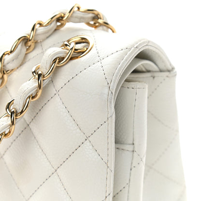 Chanel Caviar Quilted Jumbo Double Flap White 14 of 16
