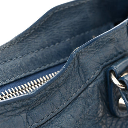 Balenciaga Agneau Classic Silver Hardware Mini City Bleu Profond 12 of 12