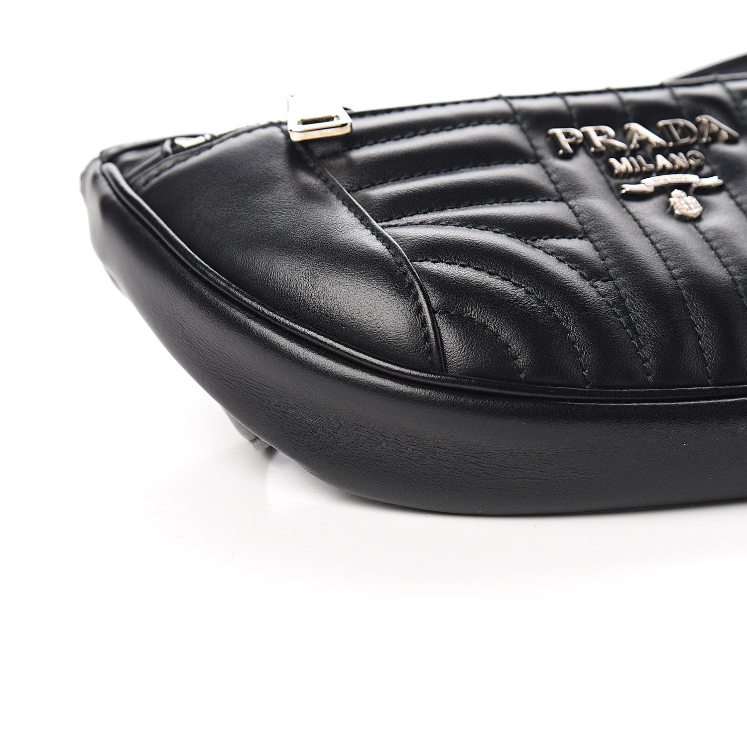 Prada Soft Calfskin Impunture Diagramme Belt Bag Black 4 of 8