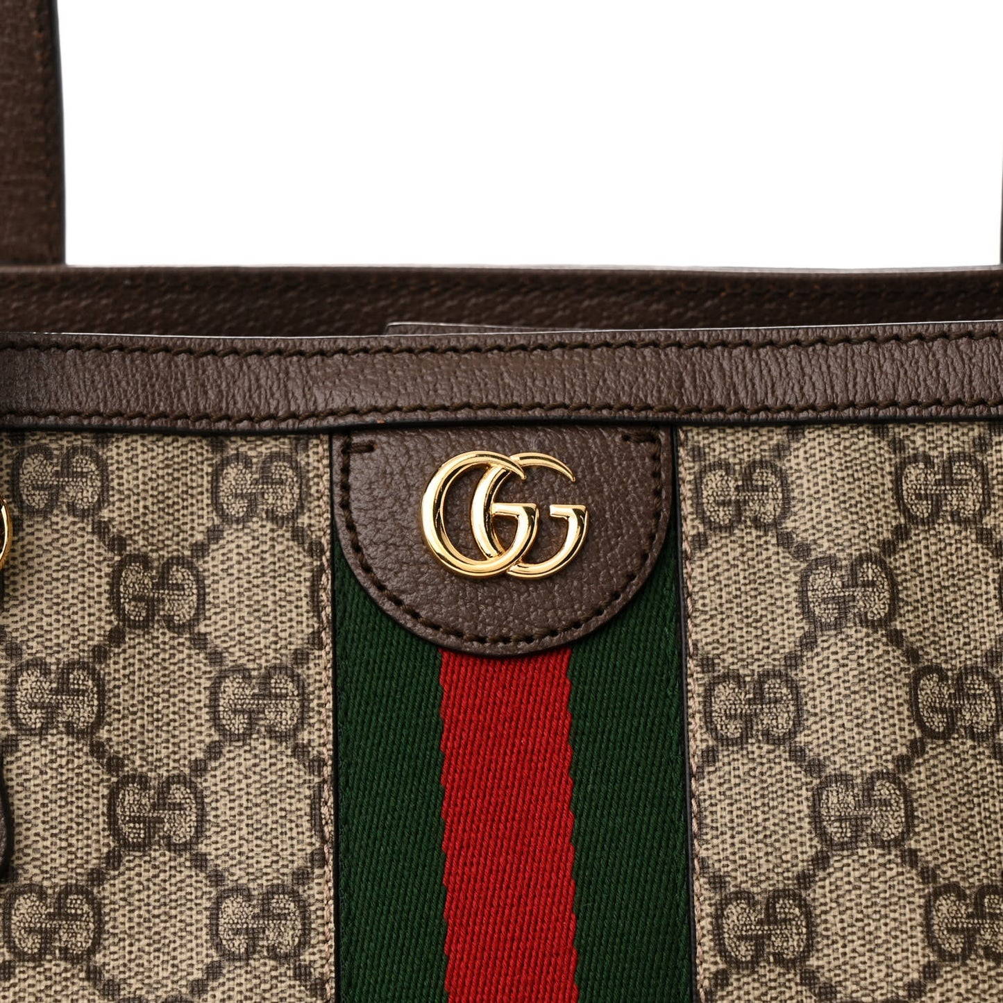 GG Supreme Monogram Medium Ophidia Shopping Tote Brown