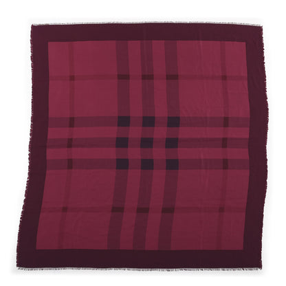 Burberry Silk Giant Check Scarf Raspberry 1 of 3