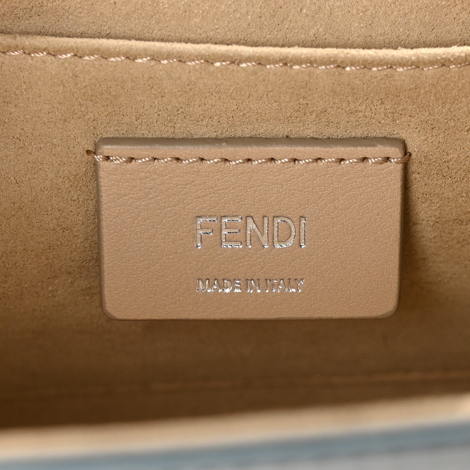 Fendi Vitello Liberty Scalloped Studded Kan I Shoulder Bag Grigio Perla 7 of 11