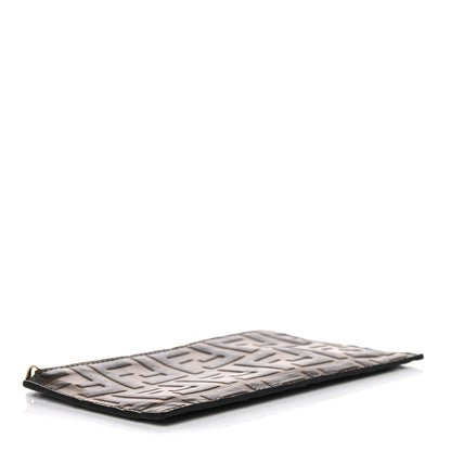 Fendi Calfskin FF 1974 Embossed Zip Pouch Maya Black 4 of 8