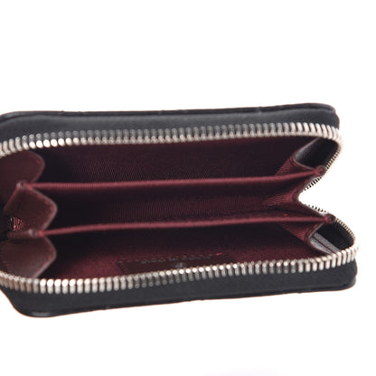 Chanel Lambskin Quilted Zip Around Coin Purse Wallet Black 5 of 8
