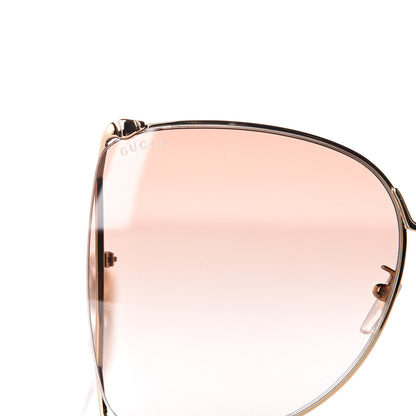 Gucci Oversized Round Sunglasses GG0252S Gold Brown 7 of 8