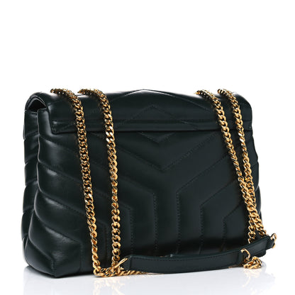 Saint Laurent Calfskin Y Quilted Monogram Small Loulou Chain Satchel Olive 2 of 4