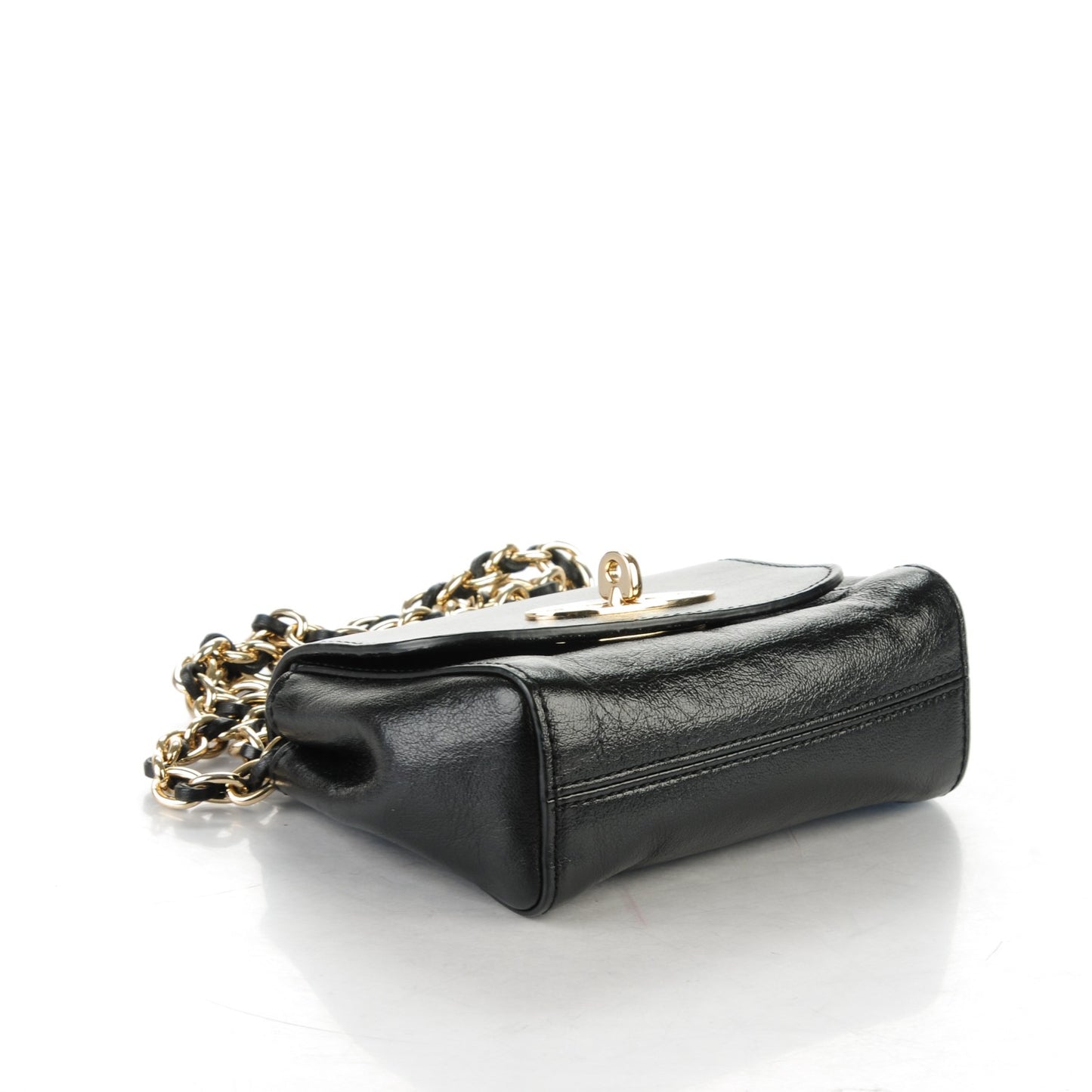 Glossy Goatskin Mini Lily Black