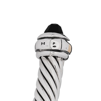 David Yurman Sterling Silver 18K Yellow Gold Black Onyx 4mm Cable Classics Bracelet 4 of 4