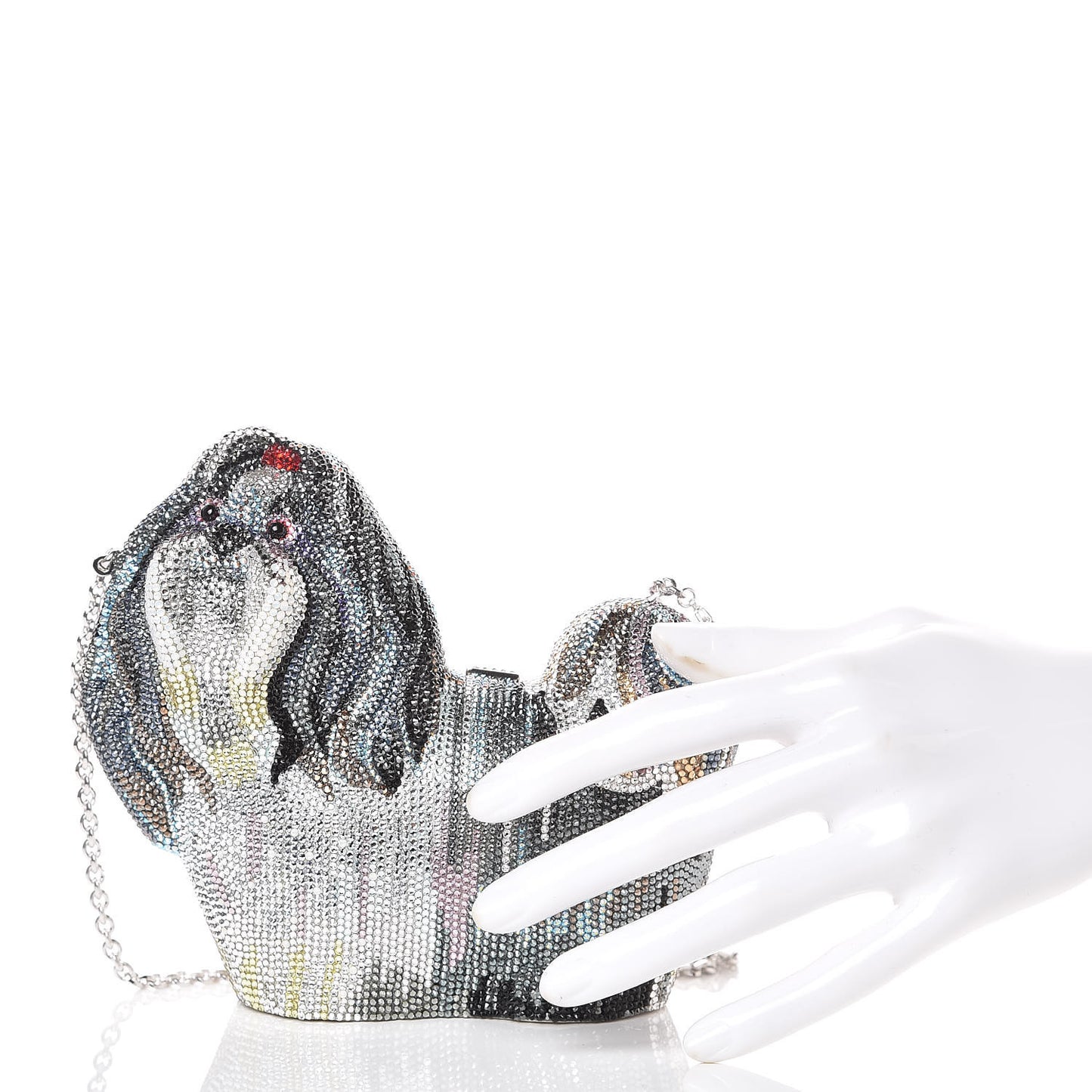 Crystal Shih Tzu Minaudiere Clutch
