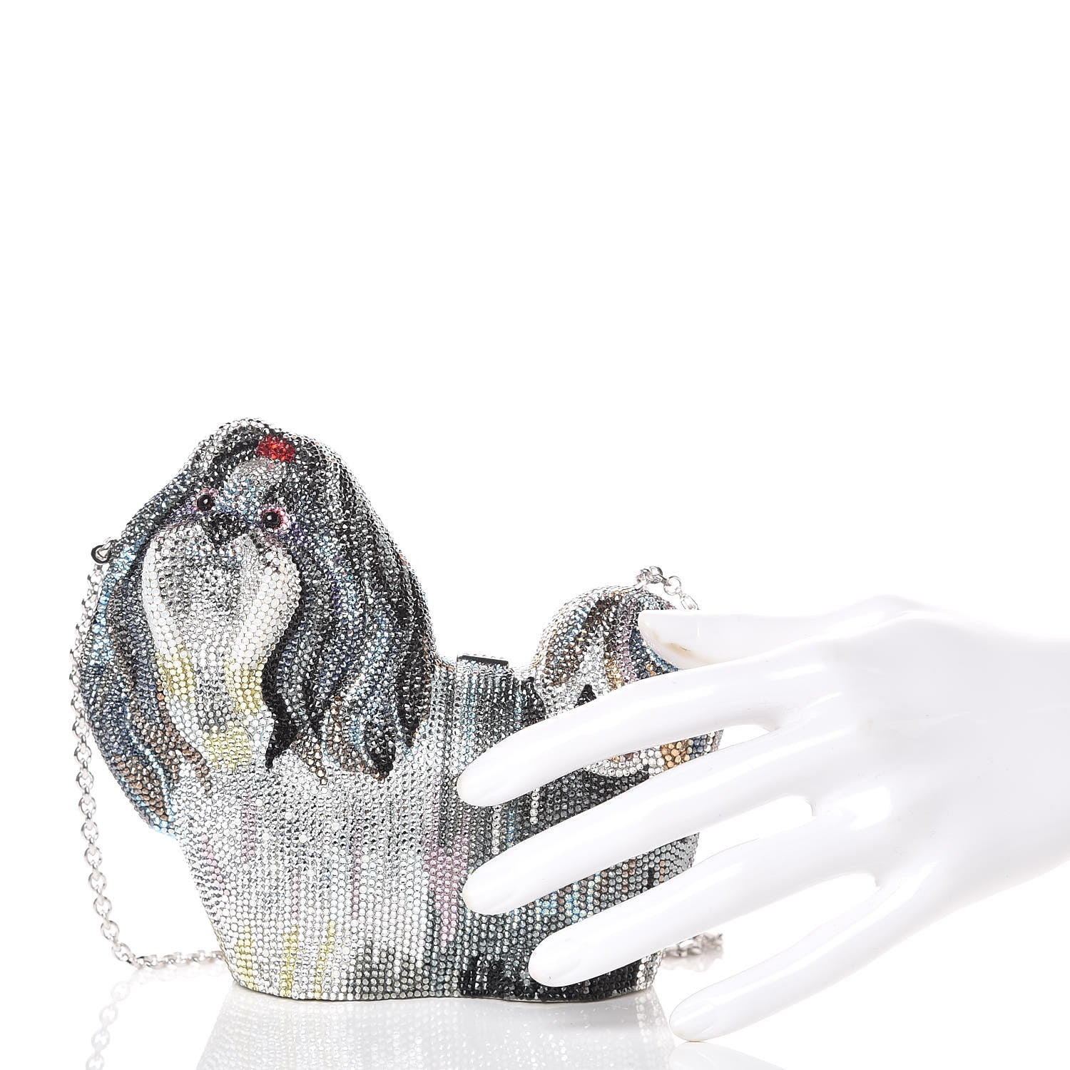 Judith Leiber Crystal Shih Tzu Minaudiere Clutch 3 of 10