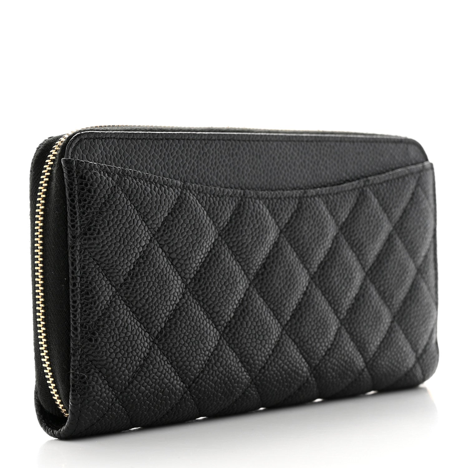 Chanel Caviar Quilted Large Gusset Zip Around Wallet Black 3 of 10