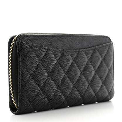 Chanel Caviar Quilted Large Gusset Zip Around Wallet Black 3 of 10