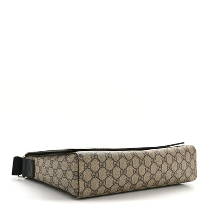 Gucci GG Supreme Monogram Web Flap Messenger Bag Black 5 of 15