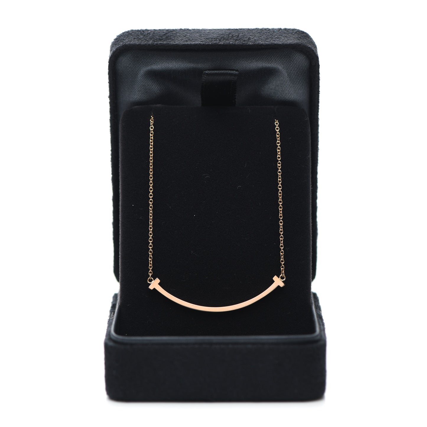 18K Rose Gold Small T Smile Pendant Necklace