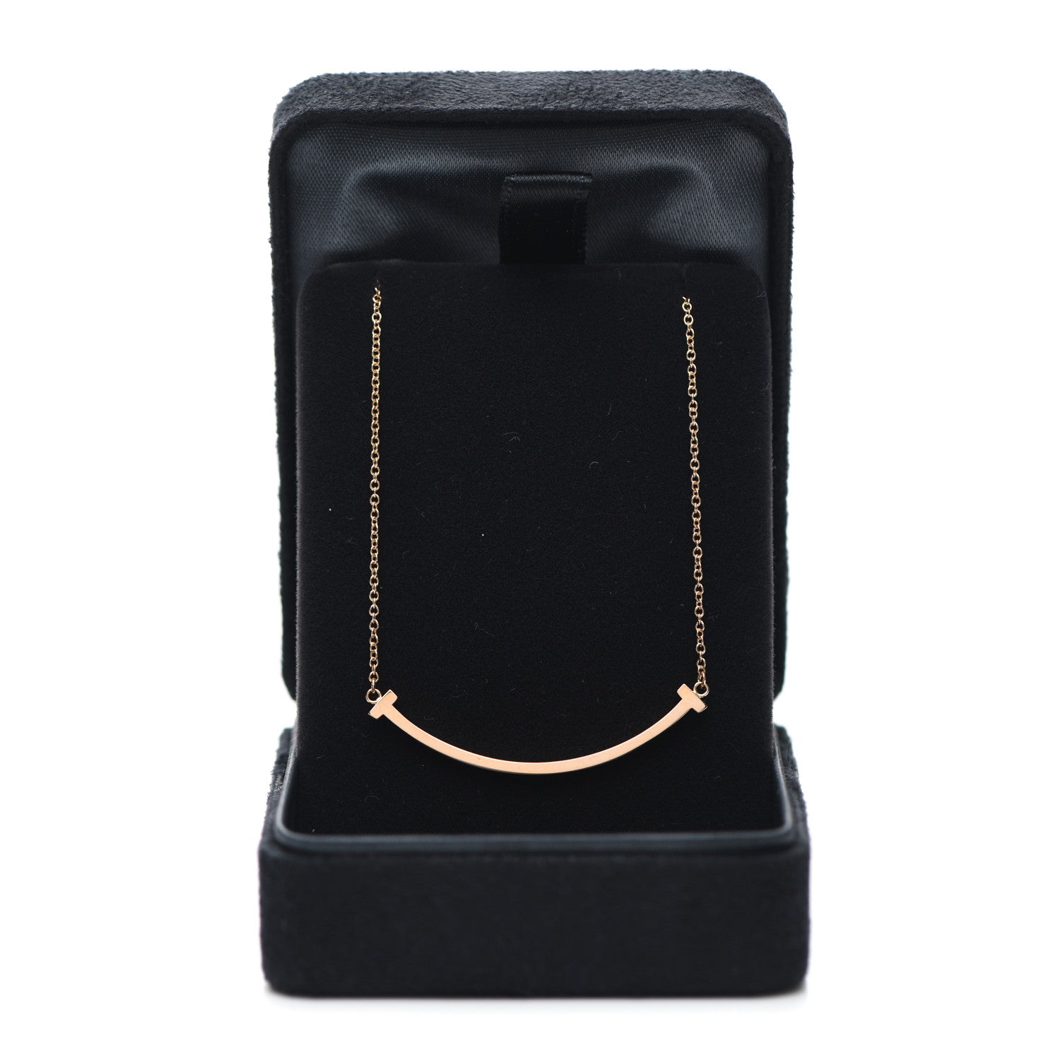 Tiffany 18K Rose Gold Small T Smile Pendant Necklace 5 of 5
