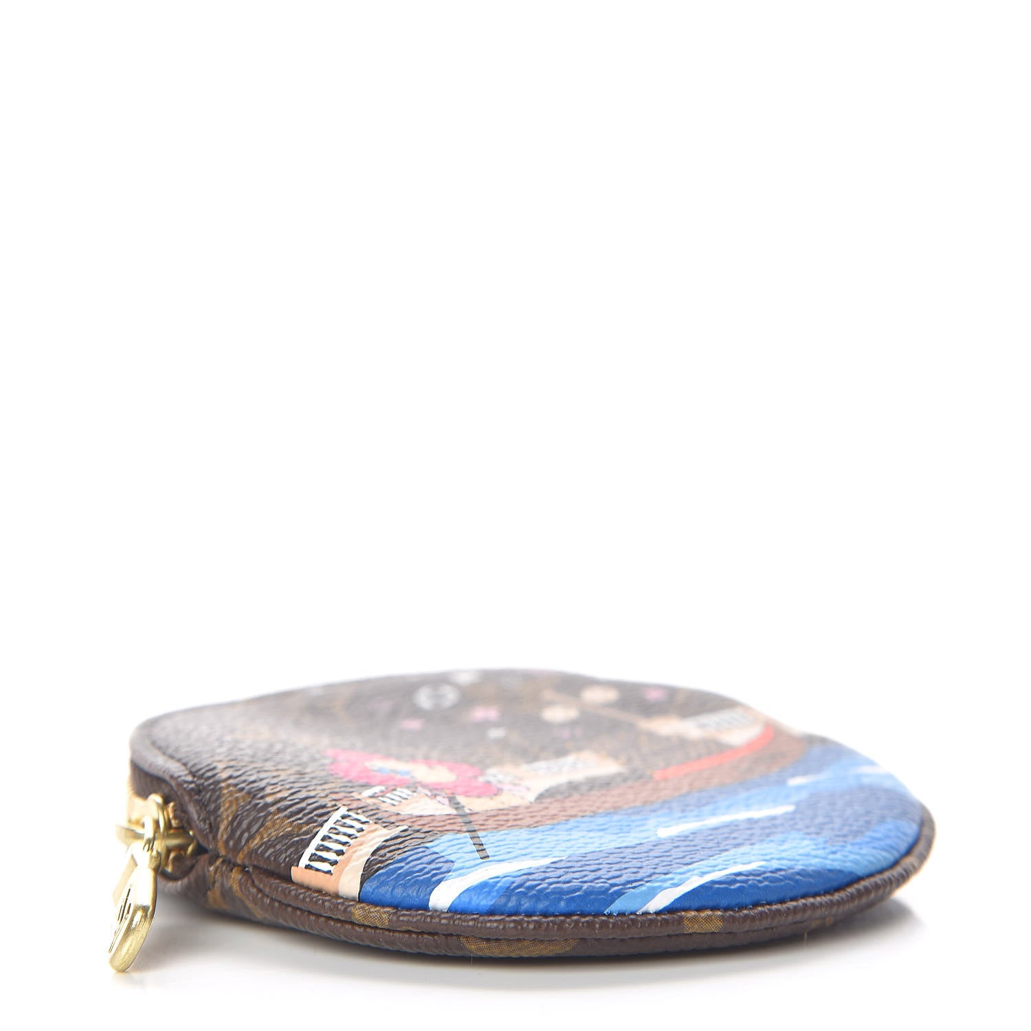 Louis Vuitton Monogram 2019 Christmas Animation Round Coin Purse Blue 4 of 8