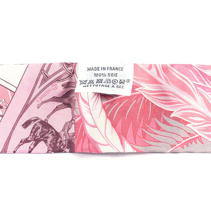 Hermes Silk Cheval Phoenix Twilly Grenadine Rose Gris 3 of 3