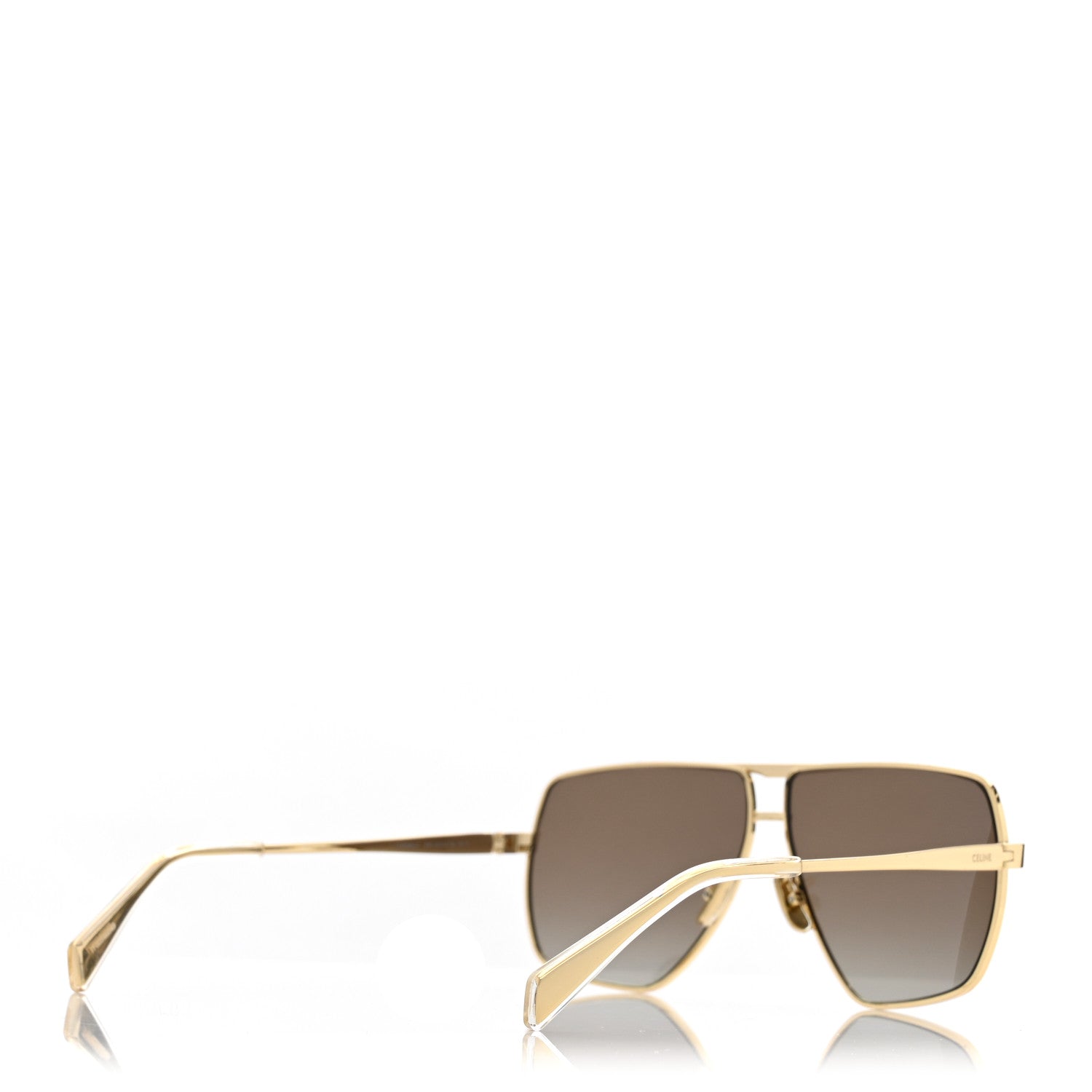Celine Oversized Aviator Sunglasses CL40246U-Y Gold 4 of 7
