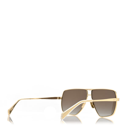 Celine Oversized Aviator Sunglasses CL40246U-Y Gold 4 of 7