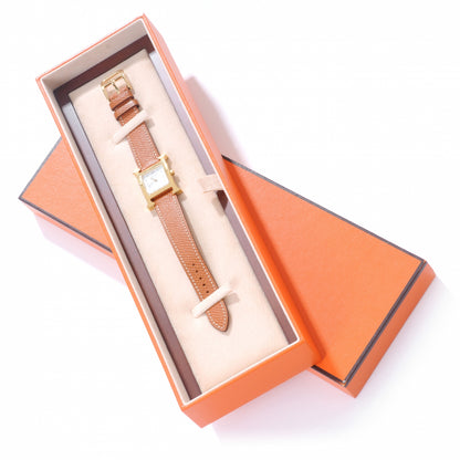 Hermes Stainless Steel Epsom 21mm Heure H Hour Quartz Watch Gold 7 of 7