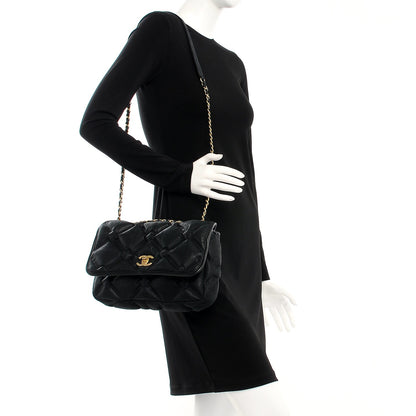 Chanel Calfskin Quilted Large Chesterfield Flap Black 2 of 9