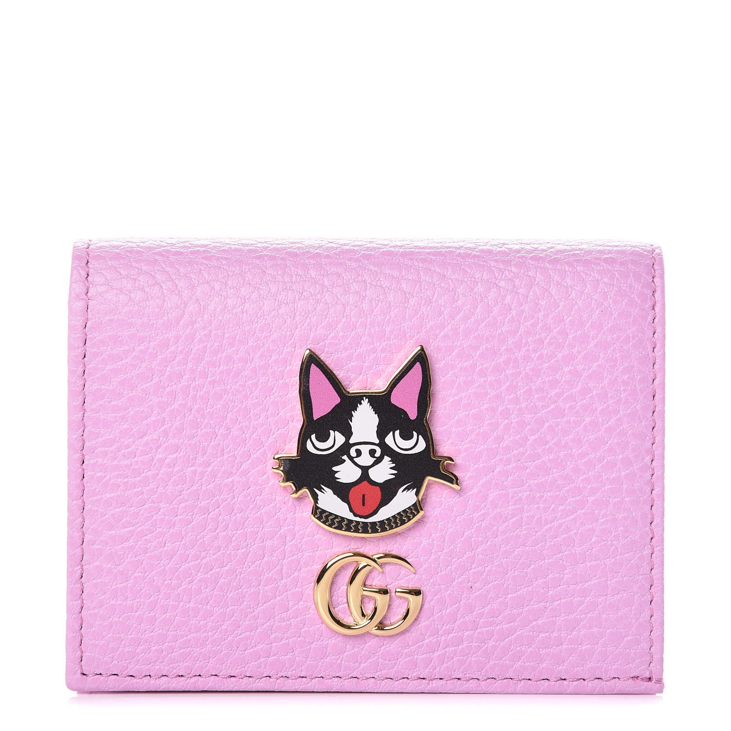Gucci Dollar Calfskin Bosco Card Case Wallet Malva 1 of 8
