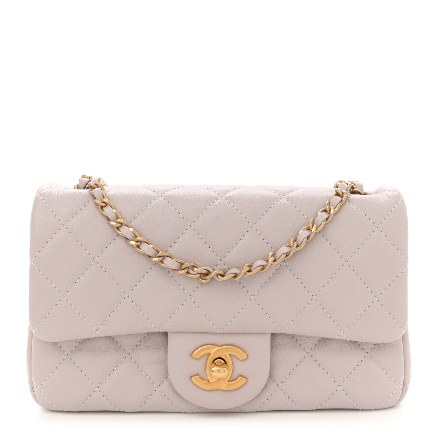 Chanel Lambskin Quilted Mini Rectangular Pearl Crush Flap Grey 1 of 11