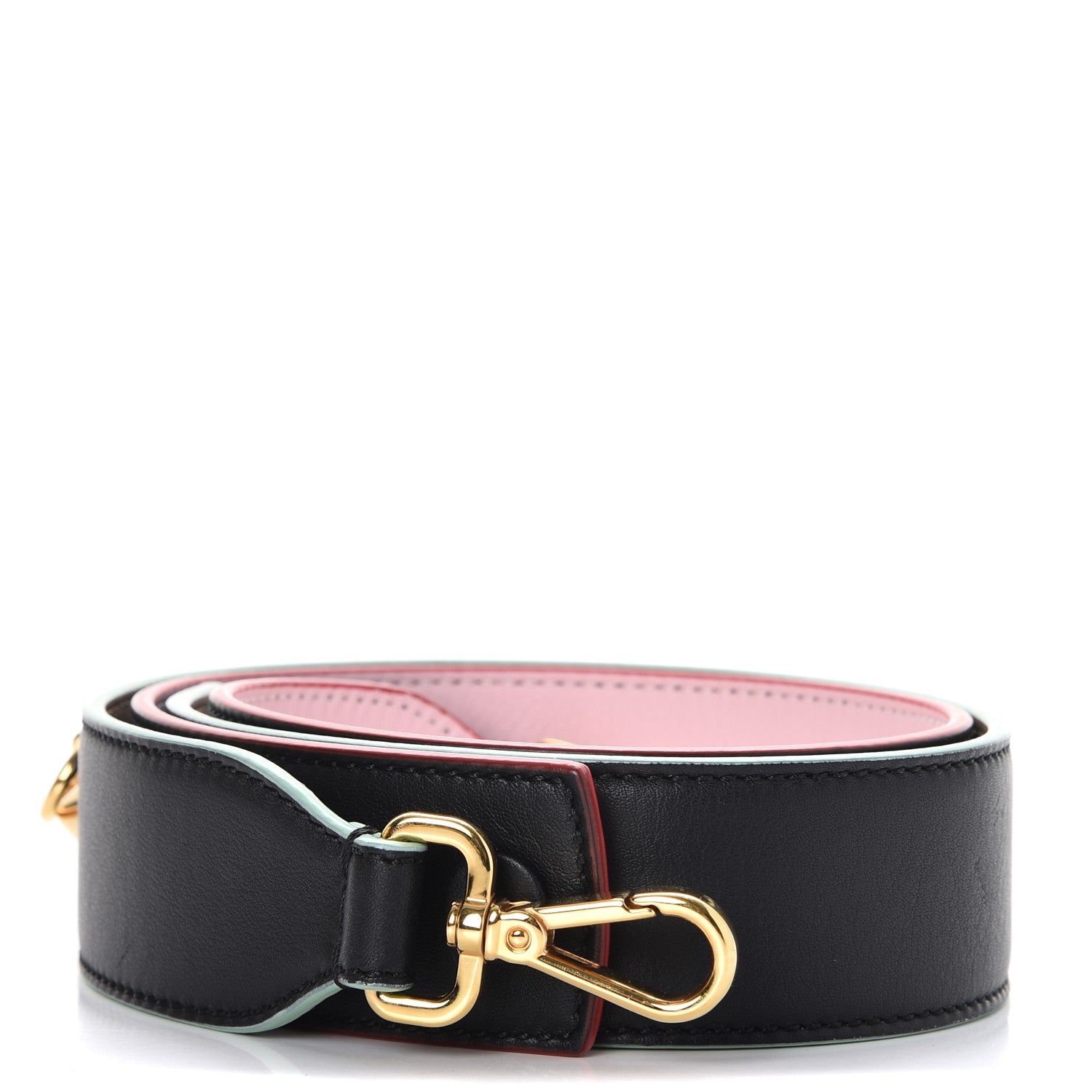 Fendi Vitello Dolce Tri-Color Buttoned Strap You Black Peonia Cuoio 1 of 8