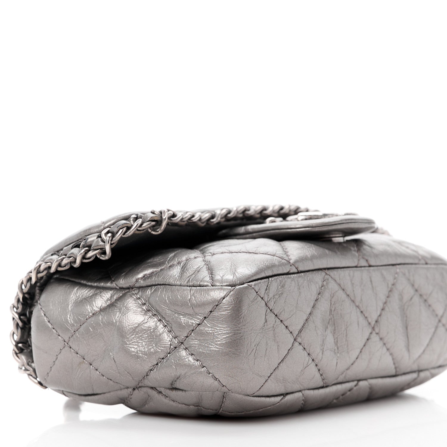 Chanel Metallic Calfskin Mini Chain Me Flap Silver 9 of 12