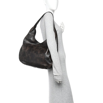 Miu Miu Nappa Old Hobo Bag Caffe 2 of 9