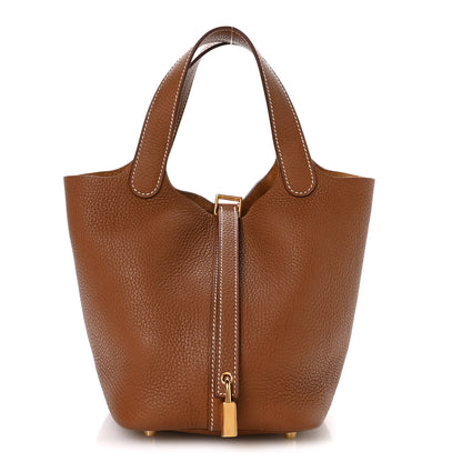 Hermes Taurillon Clemence Picotin Lock 18 PM Gold 1 of 14