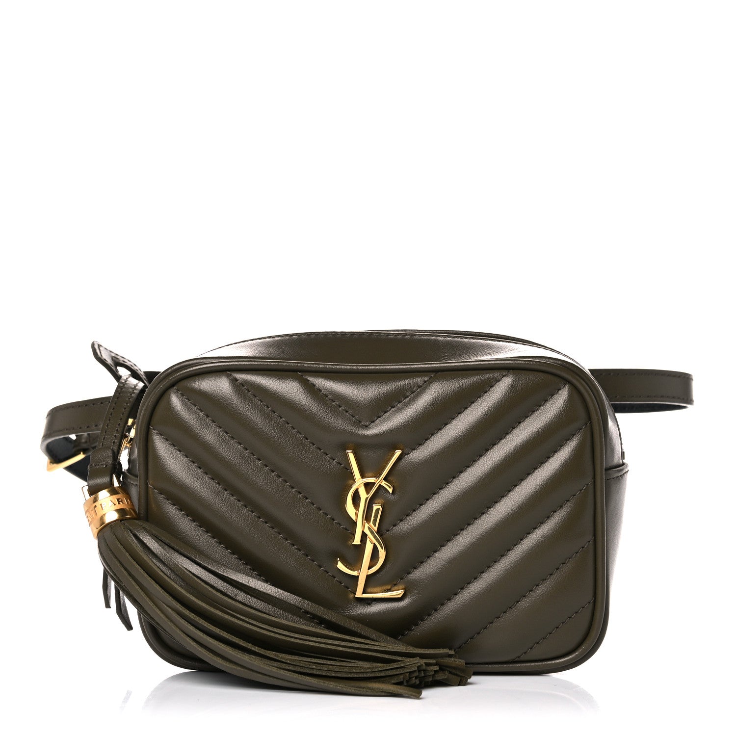 Saint Laurent Calfskin Matelasse Monogram Lou Belt Bag Military Olive 1 of 9