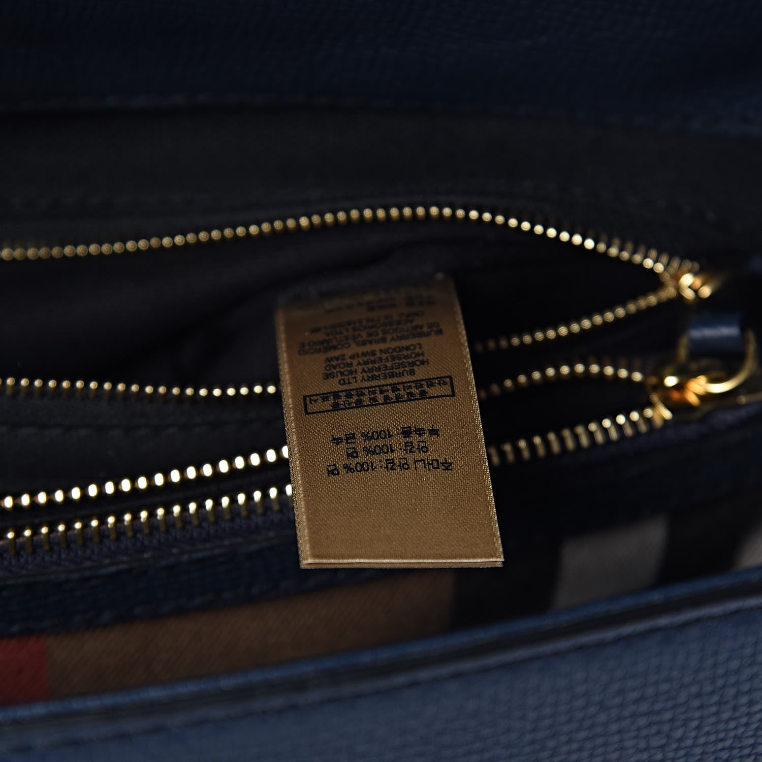 Burberry Derby Calfskin House Check Medium Camberley Ink Blue 10 of 10