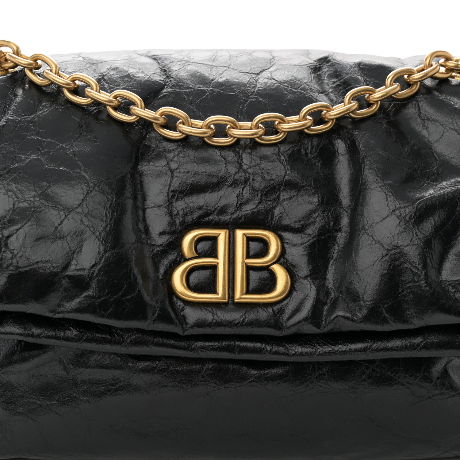 Balenciaga Arena Calfskin Small Monaco Chain Shoulder Bag Black 8 of 10