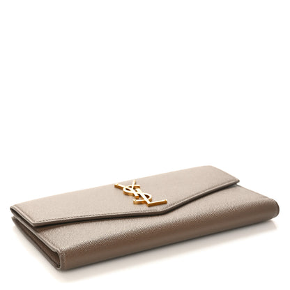 Saint Laurent Grain De Poudre Monogram Uptown Wallet Dark Beige 4 of 9