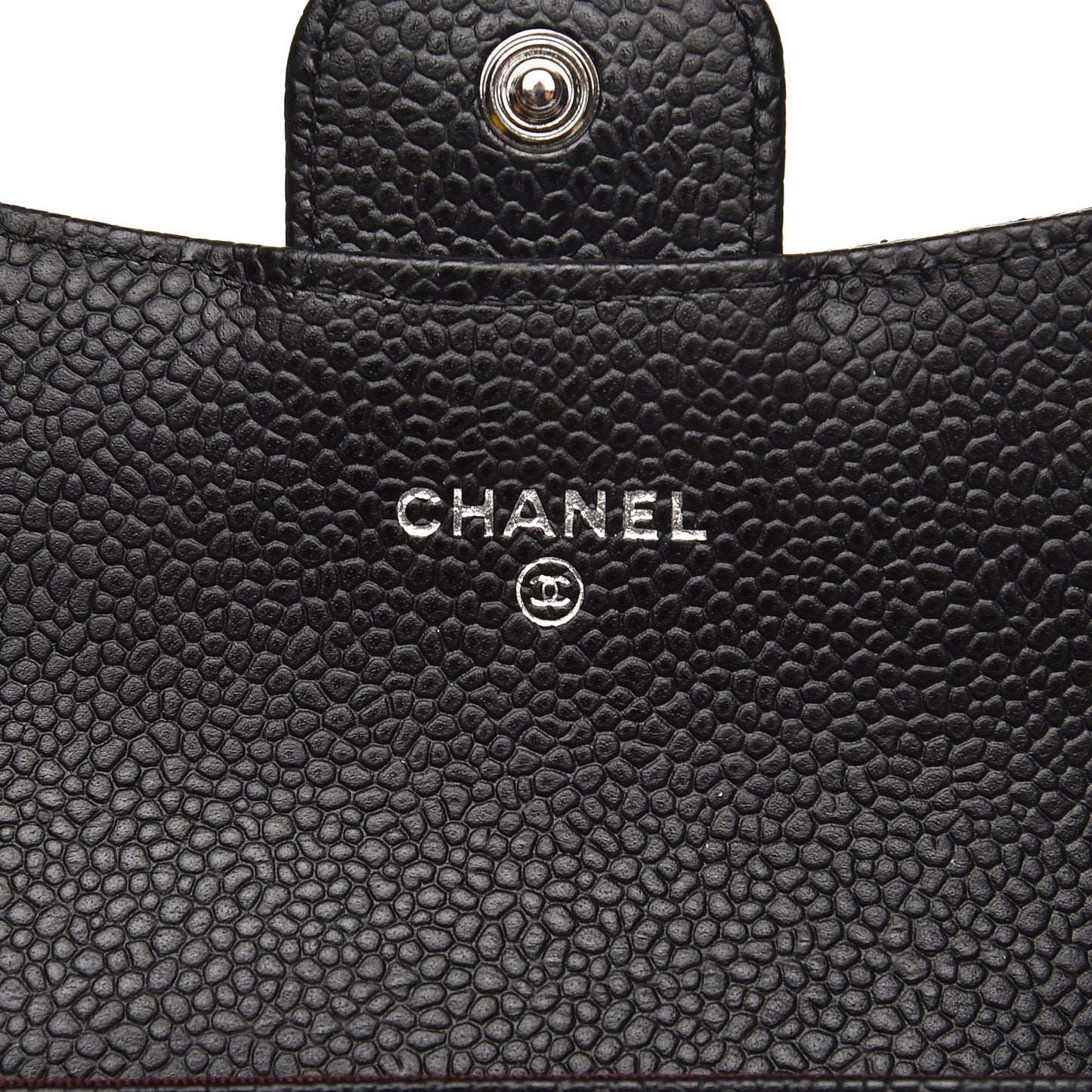 Caviar Quilted Flap Card Holder Black