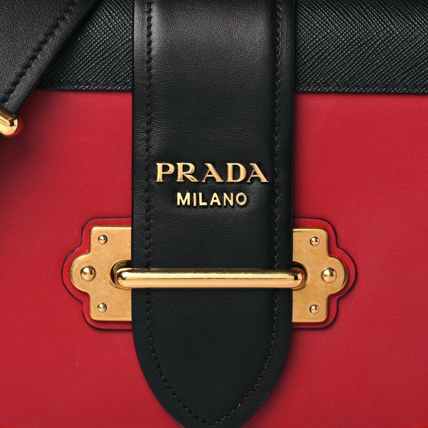 City Calfskin Saffiano Cahier Bag Fuoco Black