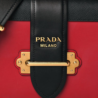 Prada City Calfskin Saffiano Cahier Bag Fuoco Black 7 of 9