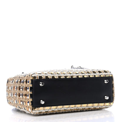Christian Dior Metallic Tweed Small Lady Dior Silver Gold 3 of 5