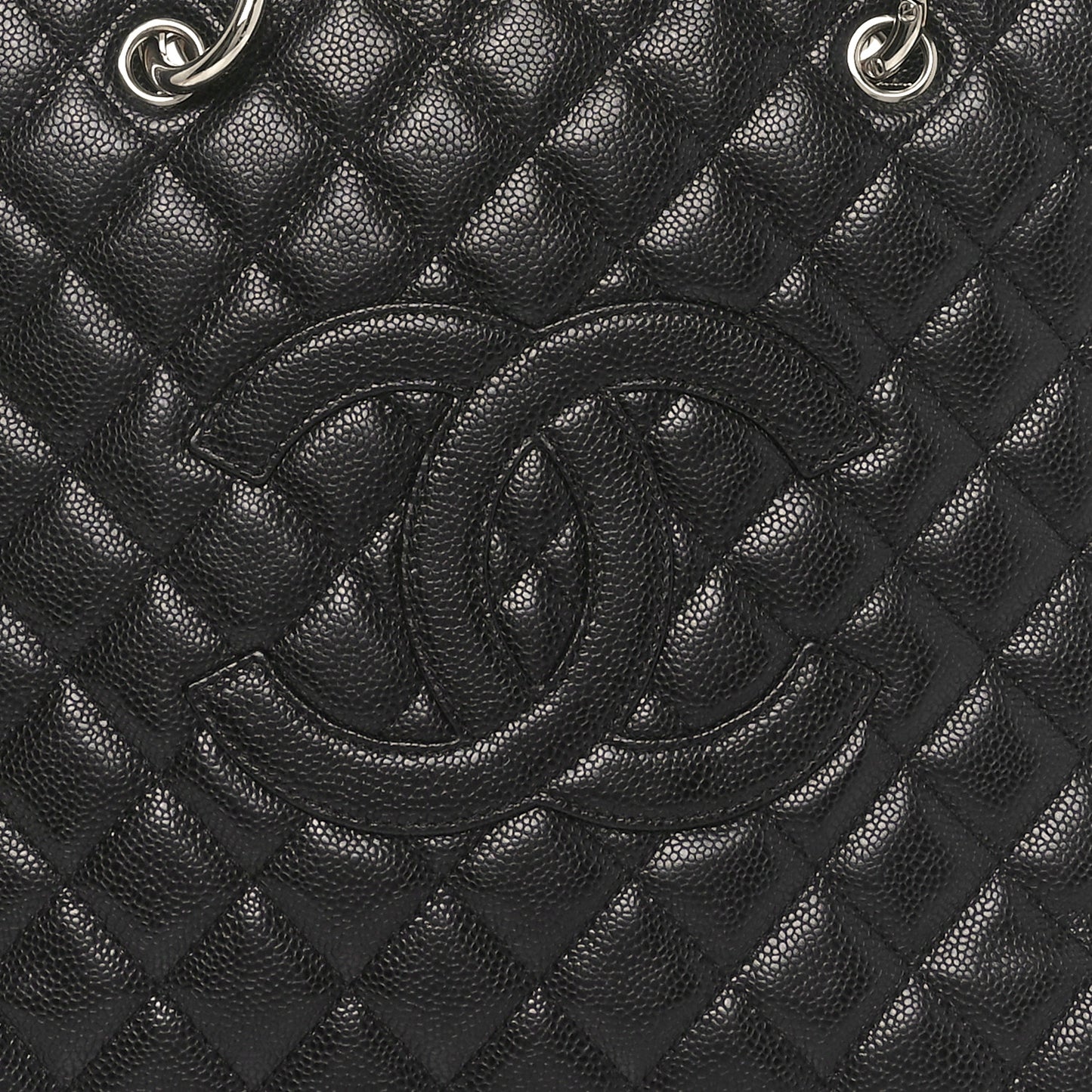 Caviar Quilted Grand Shopping Tote GST Black