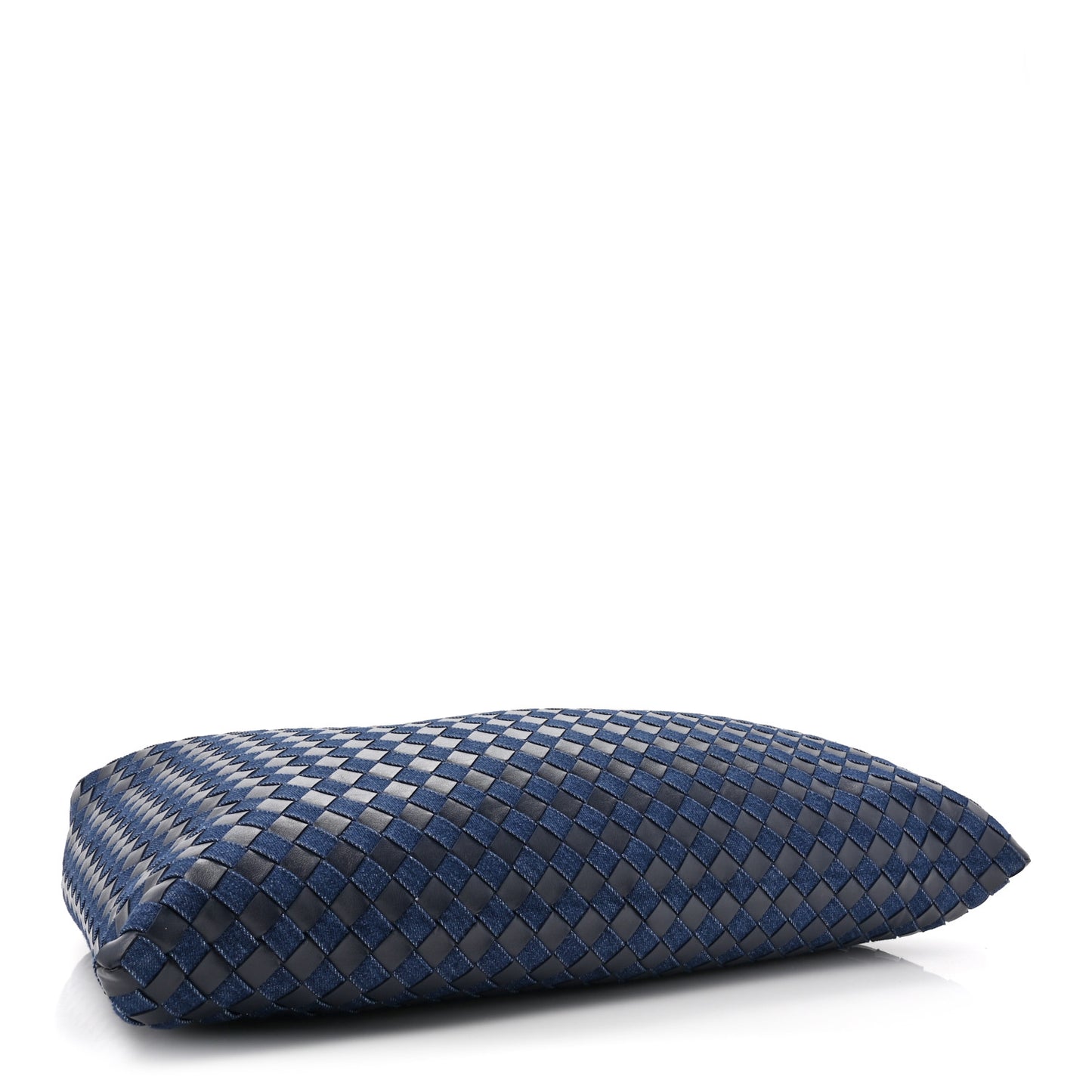 Denim Calfskin Intrecciato Large Hop Abyss Indigo