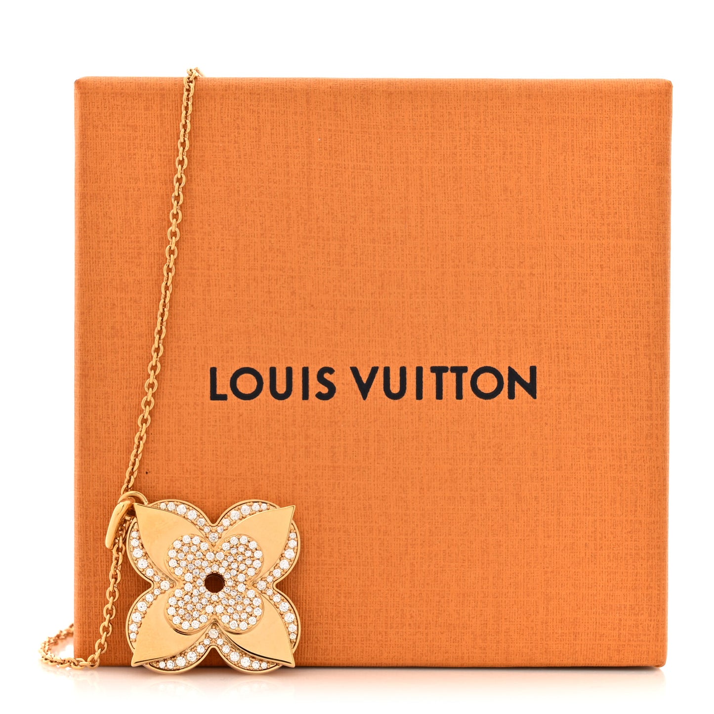 Metal Crystal LV Medallion Necklace Gold Multicolor