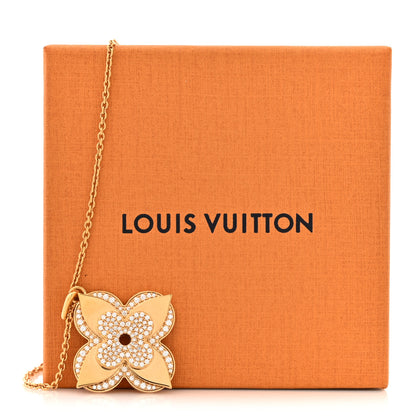 Louis Vuitton Metal Crystal LV Medallion Necklace Gold Multicolor 5 of 5